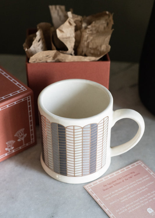 The Blue Egyptian Palm Leaves Mug