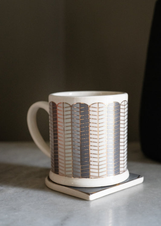 The Blue Egyptian Palm Leaves Mug