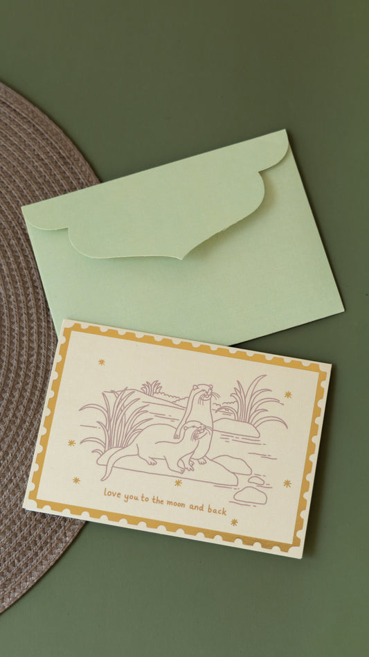 'to the moon and back' card