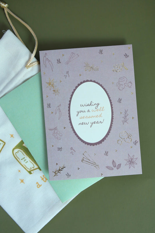 'well-seasoned new year' card