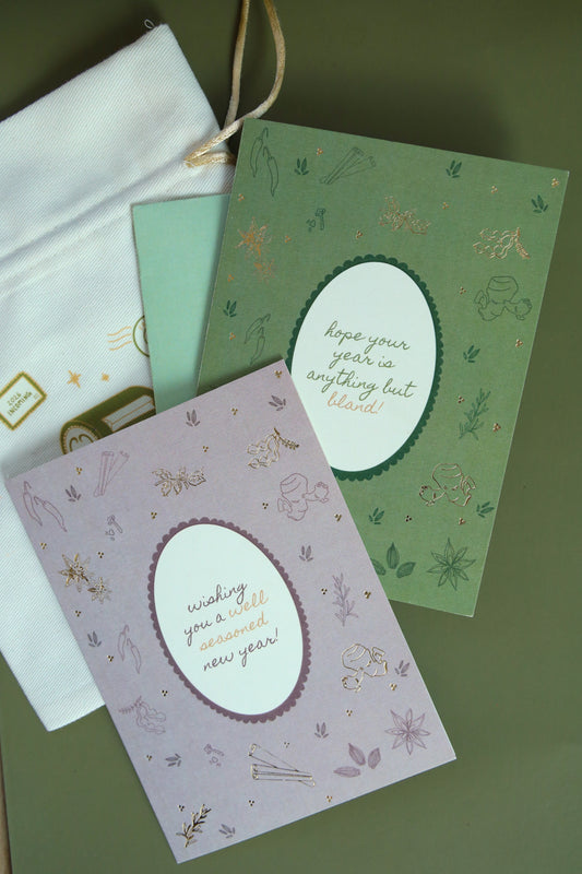 'anything but bland new year' card