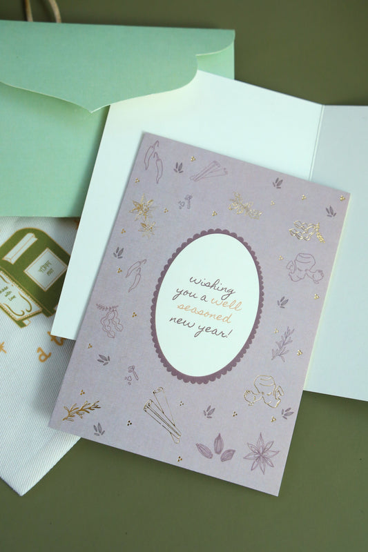 'well-seasoned new year' card